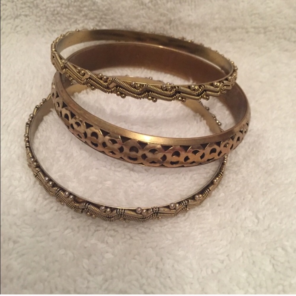 NEW*3 unique brass bangles.